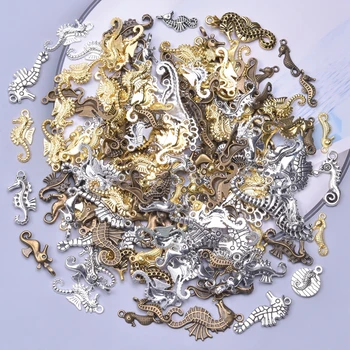 10/30/50tk Mix Värvi Vintage Hippocampus Seahorse Võlusid Metallist Suvel Rannas Mere Loomade Ripats Colgantes Sobib Diy Ehted