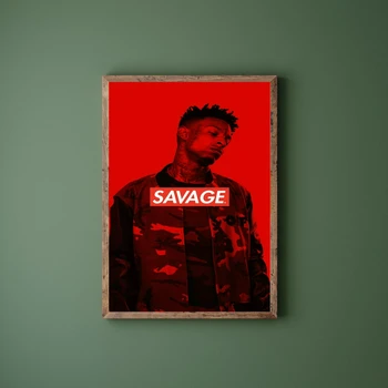 21 Savage Muusika Album Canvas Poster Hip-Hop Räppar Pop-Muusika Täht Kodus Seina Maali Kunst Kaunistamine (Raamita)