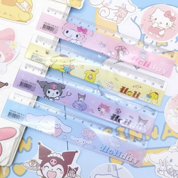 4TK Sanrio Kirjatarvete Valitseja Hello Kitty, My Melody Valitseja Armas Tasku Mõõte Joonlaud 15cm Laine Joonlaud Art Valitseja