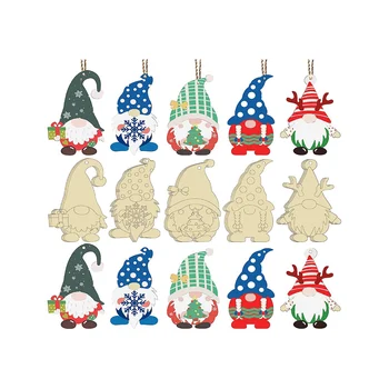 50TK Jõulud Puidust Gnome Sisselõigete Viilud Lõpetamata Tühi Puidust Rippuvad Kaunistused DIY Käsitöö Home Decor