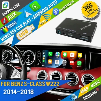 AISINIMI Traadita Apple Carplay Jaoks Benz S-Klass W222 2014-2018 Android Auto Moodul Õhu mängida Peegel Link