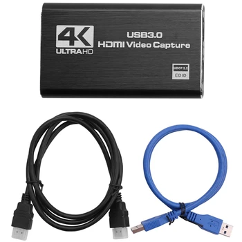 Audio-Video-Capture Kaarti, 4K USB 3.0 Capture Adapter Video Converter For Gaming Streaming Live Broadcast Video Salvestus