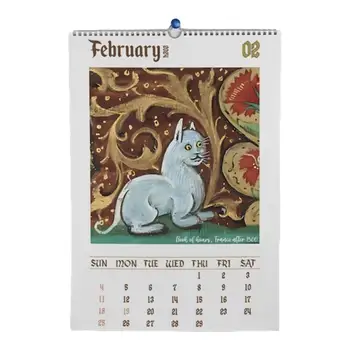 Hangable Kalender 2024 Seina Keskaja Kole Kass Kalender Imelik Kassid Plakatid 2024 Kalender Kasutu Kingitused Planeerimine 2024 Planeerija