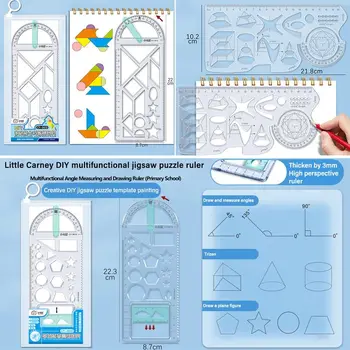 Kirja Valitseja Multi-function Geomeetriline Joonistamine Matemaatika Funktsiooni Valitseja 360 Kraadise Pöörde Plastikust Nurgamõõtjaga