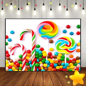 Kommi, Jäätist Baby Shower Kook Kohandatud Sünnipäeva Taustaks Magus Donut Foto Taust Šokolaadi Fotograafia Lollipop Pool