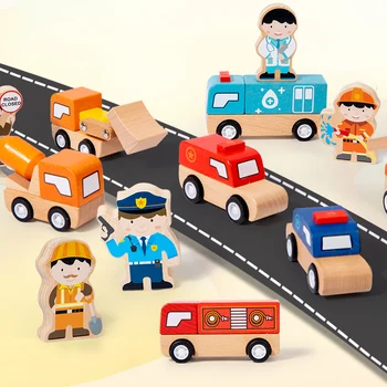 Lapsed Mini Puidust Autod Veoauto Mudel Mänguasi Montessori Puidust Hariduse Värvikas Sõiduki Mänguasjad Simulatsiooni Autode Kaunistamine Kingitus
