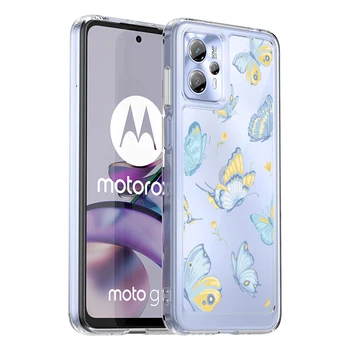 Liblikas Stiilis Läbipaistev Akrüül Protective Case For Motorola Moto G23 G13 4G Põrutuskindel Raske tagakaas