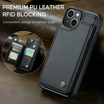 Luksus-Kaardi Pesa Case for Iphone 15 Pro Max 11 12 13 14 Pluss Iphone15 Iphone11 Iphone12 Iphone13 Iphone14 Rahakott Nahast Kott