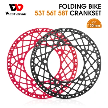 LÄÄNE-BIKING Kokkukäiv Jalgratas Chainring Ühe Plaadi 53/56/58T BMX Road Bike Chainwheel BCD 130 MM Vänt Alumiinium Chainring