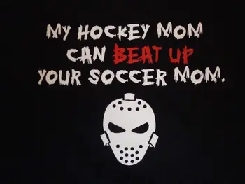 Minu Jäähoki Ema Saab Peksma Oma Soccer Mom Naljakas Jäähoki Mask, Must T-Särk Suurus L