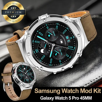 Muutmine Komplekt Samsung Watch 5 Pro 45Mm Luksuslik Roostevabast Terasest korpus Metallist Bezel Galaxy Watch5 Pro Äri Stiilis Rihm