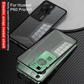 Näiteks Huawei P60 Pro Elastne Snap Magnet Metalli Kaitseraua Raam Juhul Katta P60 Matt Selge Karastatud Klaasist Objektiiv Protector Juhul