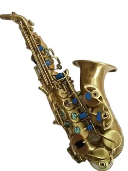 Sopran saksofon Pronks Saksofon Bb muusikariista-Sopran sax Kaardus Saksofon Tasuta Kingitus