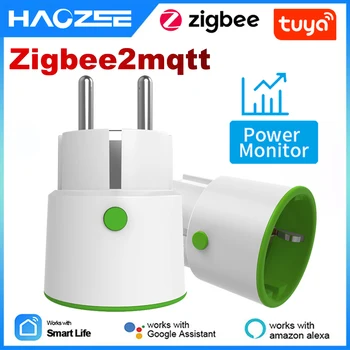 Tuya Smart Zigbee Plug WiFi Socket 3680W 16A Power Energy Järelevalve Taimer Lüliti EL Outlet hääljuhtimine