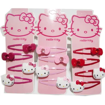 Uus Hello Kitty Roosa Juuksed Trossi Cartoon Kids Fashion Armas Bow klambri külge kullatud BB Clip Tüdruk Päris Peakatet kummipaelaga Kingitus