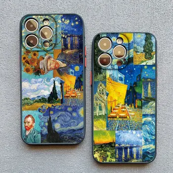 Vintage Van Gogh Telefon Case for iPhone 13 12 Mini 15 11 14 Pro Max Puzzle Illustratsioon Case for iPhone 8 7 Plus SE X XS XR Kate