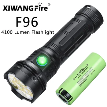 XIWANGFIRE F96 4100lumen LED Taskulamp Võimas USB-C Laetav 32850 Aku Laterna Ultra Ere Taskulamp 450 Meetri Kaugusel