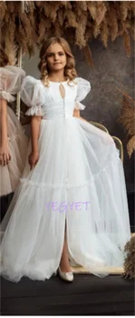 Õrn Esimene Õhtusöömaaeg Tüdrukute Kleit Paistab Glitter Tülli kleit Printsess lilleneiu Kleit Custom Made