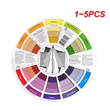 1~5TK Professionaalne Paber-Kaardi Disaini Värvi Segamine Ratta Tint Chart Juhised Ringi Keskne Ringi Pöörleb Tätoveering Küünte Pigment