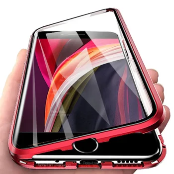 2020 Magnet Case for iPhone 12 Magnet Adsorptsiooni Metall, Klaas Telefon Case for iPhone 11 Pro Max XS XR 7Plus 12Mini 7 8 Plus