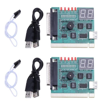 2X USB PCI ARVUTI Emaplaadi Diagnostika-Analyzer POSTITUS Kaart Koos 2-Kohaline Error Code ekraaniga Sülearvuti, Katsetada Ja Analüüsida