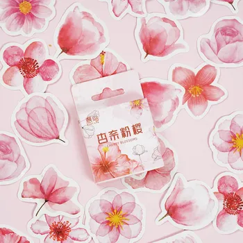 46 Tk Sakura Külalisteraamatusse Kleebised Sakura Raamat Kleebised Mini Roosa Cherry Blossom Kroonlehed DIY Teenetemärgi Kleebised