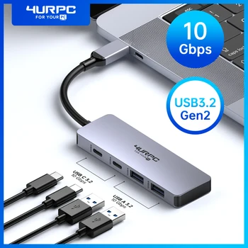 4URPC USB-C-Hub-Type-C-3.2 Gen2 10Gbps USB-Jaoturi Dock Station Dell Lenovo Pind Macbook Multiport Adapter