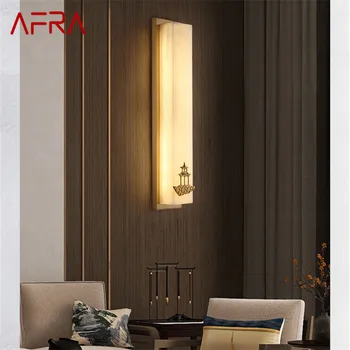 AFRA Messing seinavalgusti LED-Kaasaegne Luksus Marmor Sconces Võistluskalendri Sise-Decor Kodus Magamistuba, elutuba Koridor