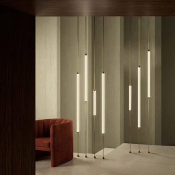 Art Deco 2023 Trendikas Itaalia Minimalism Kuld Disainer Juhitava LED Ripats, Valgus-Lühter-Valgusti Rippus Lamp elutuba