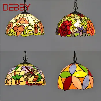 DEBBY Tiffany Ripats Valgust Kaasaegse LED Lamp, Inventar Dekoratiivsed Kodu Söögituba