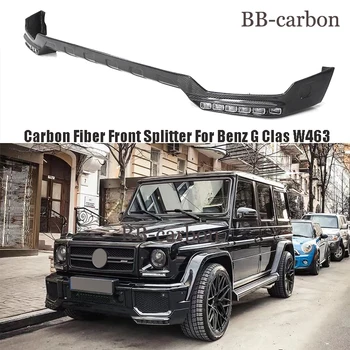 Eest Benz W463 G Klaasi G500 G55 G63 G65 Auto Body Kit Päris Carbon Fiber / FRP Värvimata esistange Lip Splitter, Led Valgus