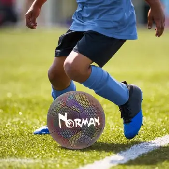 Hõõguv Soccer Ball Suurus 4/5 Peegeldav Värvikas Helendav Jalgpalli Lahe Kaamera Flash Peegeldav Korvpalli Mängides Öö
