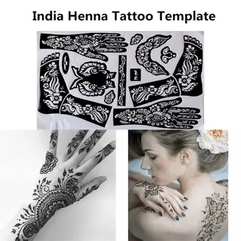 Ilu Naiste Body Art Tattoo Šabloonid Veekindel India Käsitsi Art Kleebised Henna Mall Tätoveering Kleebis Ajutine Tätoveering