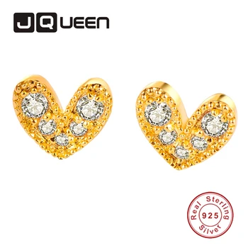 JQUEEN Klassikaline 24k Kuld Südame-kujuline Teemant Kõrvarõngad 925 Kõrvarõngad Pulmad Naiste Ehted Bague Femme