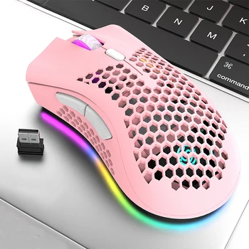 Juhtmeta Hiir Õõnes Auk Disain Portable Hiirt, Laetav RGB süttib Office Gaming Mouse