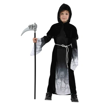 Kolju Grim Reaper Vikat Halloween Kostüüm Lastele Poiss Terror Maag, Võlur Cosplay Gooti Vaimu Karneval Maskeraad Prop