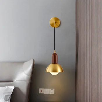 LED Seina Lamp Kuld Öö Kaasaegne Minimalistlik elutuba Taust Sconce Valgustus Vahekäiguga Retro Loominguline Kodus Puit Decor Light