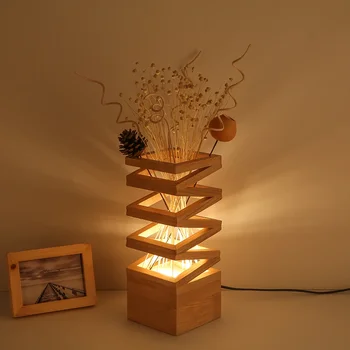 Loominguline Lihtne Tabel Lamp Dekoratiivne Logi Lill Kokkulepe, Hubane ja Romantiline Magamistuba Öö elutuba Uuringu Laadimine