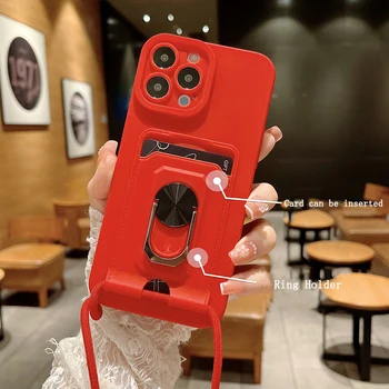Luksus Kaelapaela Kinnitamine Magnet Rõngas Kaardi Omaniku Telefoni Puhul Xiaomi Redmi Lisa 11 10 9 8 T Mi 12 Pro Kaelakee Pael Kaitse Katte