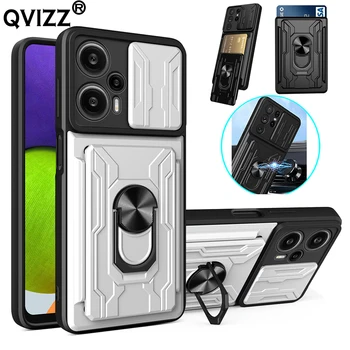 Luksus Lükake Kaamera puhul Xiaomi Poco F5-Kaardi Pesa Tasku Auto Magnet Rõngas Omanik Armor Põrutuskindel Telefon Kate XiaomiPocoF5