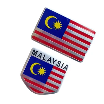 MALAISIA Lipu Embleem Õhuke Alumiiniumist Silt, Logo Chrome Car Styling Kleebis Kilp Riigi Lipu Decal Sun & Moon Lipu Sümbol
