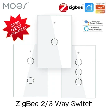 MOES ZigBee Touch Smart Valguse Lüliti (Neutraalne/Nr Neutraalne , USA Seina Lüliti Nr Kondensaator Smart Life/Tuya Töötab Alexa