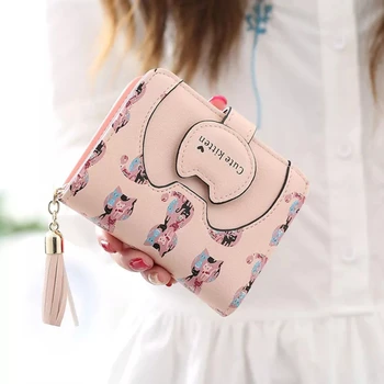 Naiste Mini Rahakott Tutt Peace Kassi Rahakott Daamid Trükkimine, PU Nahk Kujundatud Mündi Kotid Naiste Kaardi Omanik Armas Tüdruk Rahakott