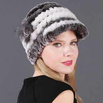 Naiste Talvel Soe Rex Karusnahast Müts Snow Cap Talve Mütsid Naistele Tüdrukud Tõeline Karusnaha Koo Beanies Loomulik Kohev Müts