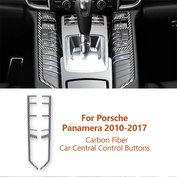 Näiteks Porsche Panamera 2010-2017 Carbon Fiber Auto Keskse Kontrolli Funktsiooni Nupud Raami Dekoratiivne Kleebis Sisustuselemendid