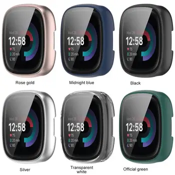 Pehme TPU Selge kaitsekile Jaoks Fitbit Vastupidi 4/3/Mõttes 2 Smart Watch Versa4 Versa3 Sense2 Screen Protector Täielik Kate