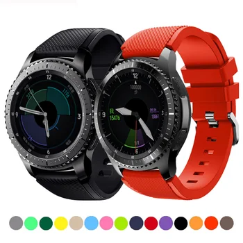 Silikoon Watch Band Rihm Samsung Galaxy Vaata 3 41mm 45mm/ Käik S3 Piir/S2 Klassikaline 20mm 22mm Sport Käevõru Käepael