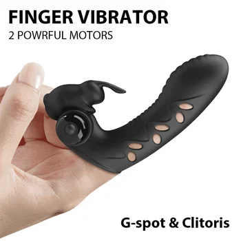 Topelt Mootorid Sõrme Vibraator Täiskasvanud G-spot Kliitori Orgasm Stimulatsiooni Massager Erotic Sex Mänguasja Poes Silikoon Sõrme Varrukas