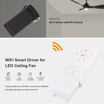 Tuya Smart Elu Ülemmäära Fan Controller WIFI Fan Light Kit Koos RF Remote Control APP Kiiruse Lüliti Dimmer Tööd Alexa