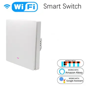 Tuya WiFi Smart-Nupule Valguse Lüliti 1/2/3 Gang Smart Home Seina Lüliti Smart Elu APP Tööd Alexa Kodu hääljuhtimine